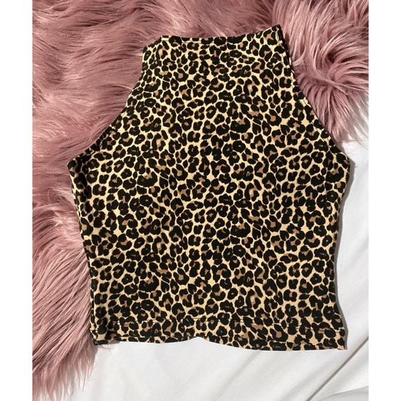 American Apparel Leopard Print Crop Top - Picture 3 of 4